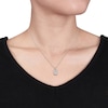 Thumbnail Image 3 of Aquamarine Necklace with Diamonds Sterling Silver