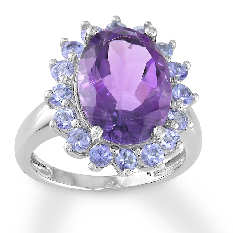 Main Image 1 of Amethyst & Tanzanite Ring Sterling Silver