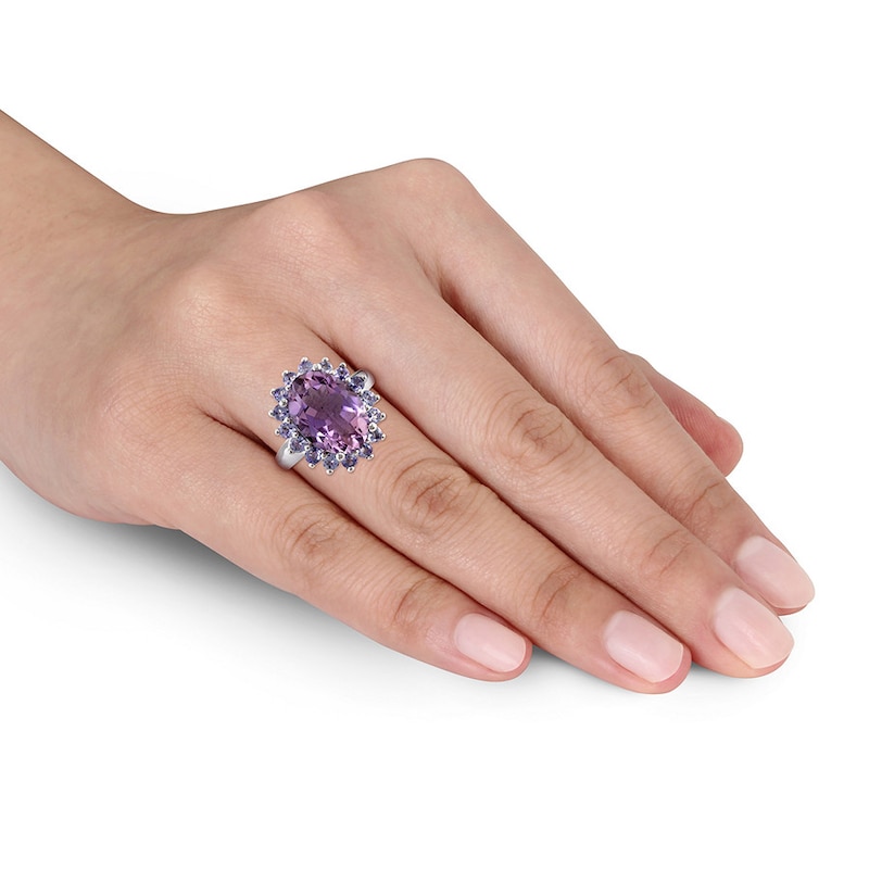 Main Image 3 of Amethyst & Tanzanite Ring Sterling Silver