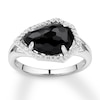 Thumbnail Image 0 of Black Onyx & White Topaz Ring Sterling Silver