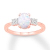 Thumbnail Image 0 of Lab-Created Opal Ring Lab-Created White Sapphires 10K Rose Gold
