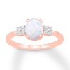 Thumbnail Image 1 of Lab-Created Opal Ring Lab-Created White Sapphires 10K Rose Gold