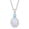 Thumbnail Image 0 of Lab-Created Opal & Blue Topaz Necklace Sterling Silver