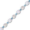 Thumbnail Image 1 of Lab-Created Opal & Blue Topaz Bracelet Sterling Silver