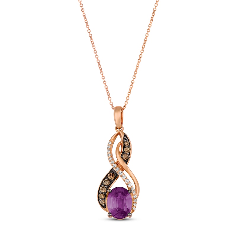 Main Image 1 of Le Vian Amethyst Necklace 1/4 ct tw Diamonds 14K Strawberry Gold