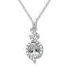 Thumbnail Image 1 of Oval Aquamarine White Topaz Sterling Silver