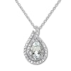 Thumbnail Image 1 of Aquamarine Teardrop Necklace White Topaz Sterling Silver