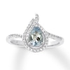Thumbnail Image 0 of Aquamarine Ring White Topaz Sterling Silver