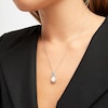Thumbnail Image 2 of Lab-Created Opal Necklace Blue Topaz Sterling Silver