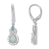 Thumbnail Image 0 of Lab-Created Opal Earrings Blue Topaz Sterling Silver