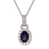 Thumbnail Image 1 of Amethyst Necklace White Topaz Sterling Silver/10K Rose Gold