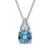 Thumbnail Image 0 of Cushion-Cut Blue Topaz Necklace White Topaz Sterling Silver