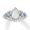 Thumbnail Image 0 of Lab-Created Opal Ring Blue Topaz Sterling Silver