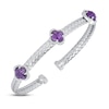 Thumbnail Image 1 of Amethyst Braided Cuff Bracelet Sterling Silver