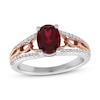 Thumbnail Image 0 of Lab-Created Ruby & Lab-Created White Sapphire Ring Sterling Silver 10K Rose Gold