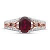 Thumbnail Image 2 of Lab-Created Ruby & Lab-Created White Sapphire Ring Sterling Silver 10K Rose Gold