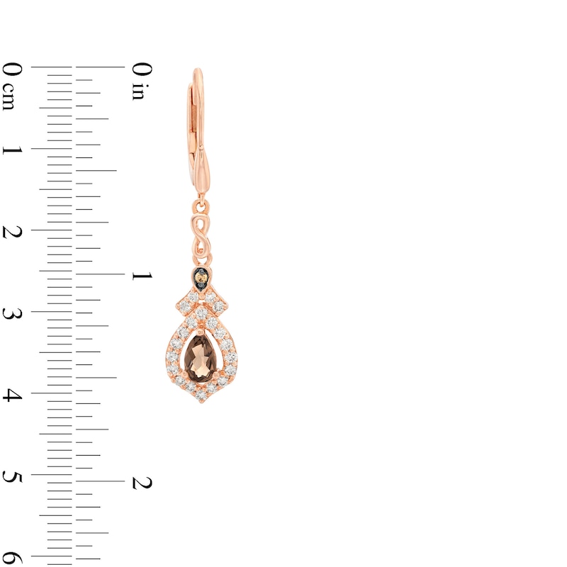 Main Image 2 of Le Vian Chocolate Quartz Earrings 5/8 ct tw Diamonds 14K Strawberry Gold
