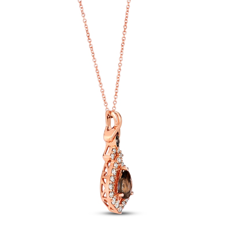 Main Image 2 of Le Vian Chocolate Quartz Necklace 1/2 ct tw Diamonds 14K Strawberry Gold