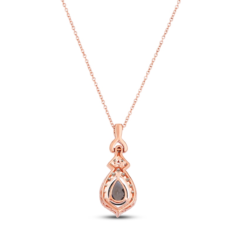 Main Image 3 of Le Vian Chocolate Quartz Necklace 1/2 ct tw Diamonds 14K Strawberry Gold