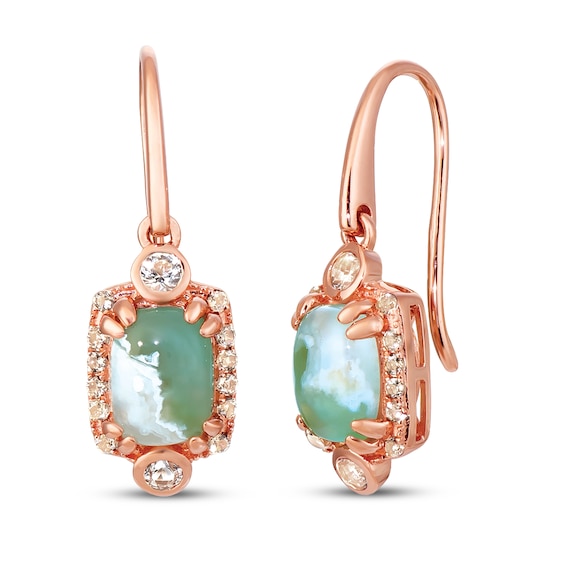 le vian aquaprase earrings topaz quartz 14k strawberry