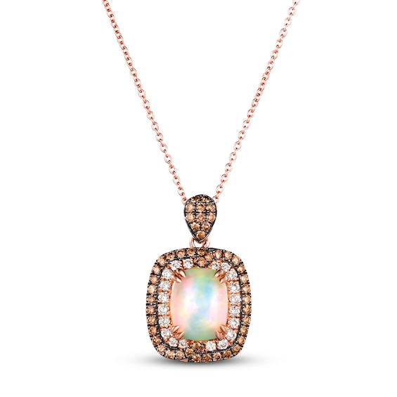 Le Vian Opal Necklace 7/8 ct tw Diamonds 14K Strawberry Gold 18"