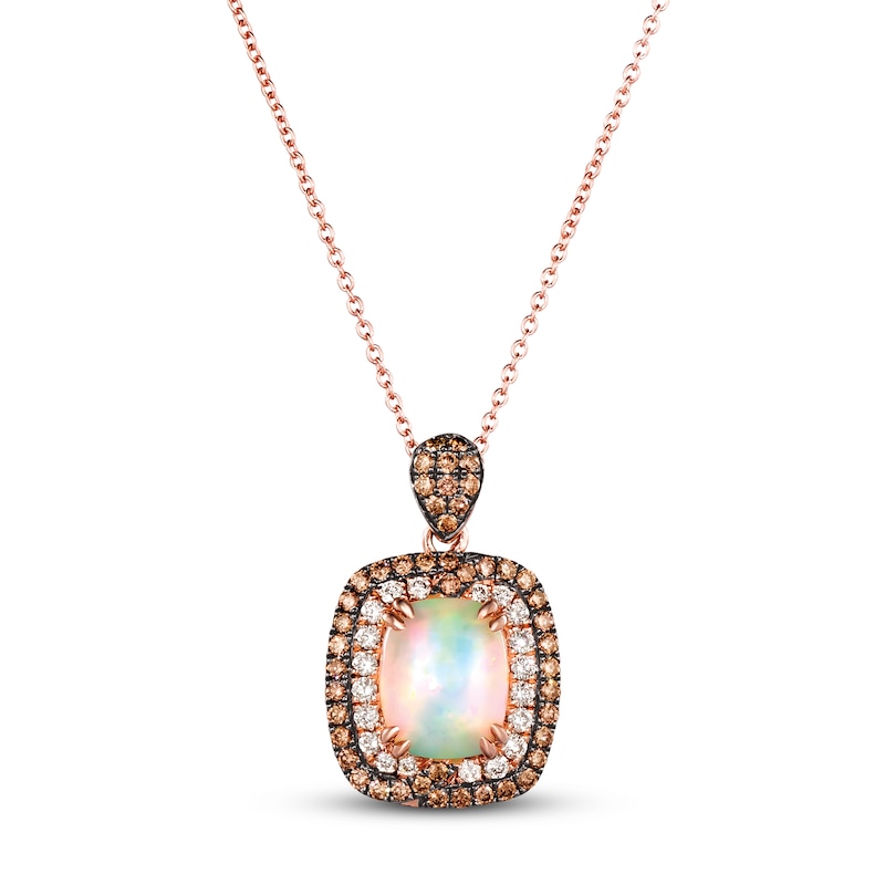 Le Vian Opal Necklace 7/8 ct tw Diamonds 14K Strawberry Gold 18"