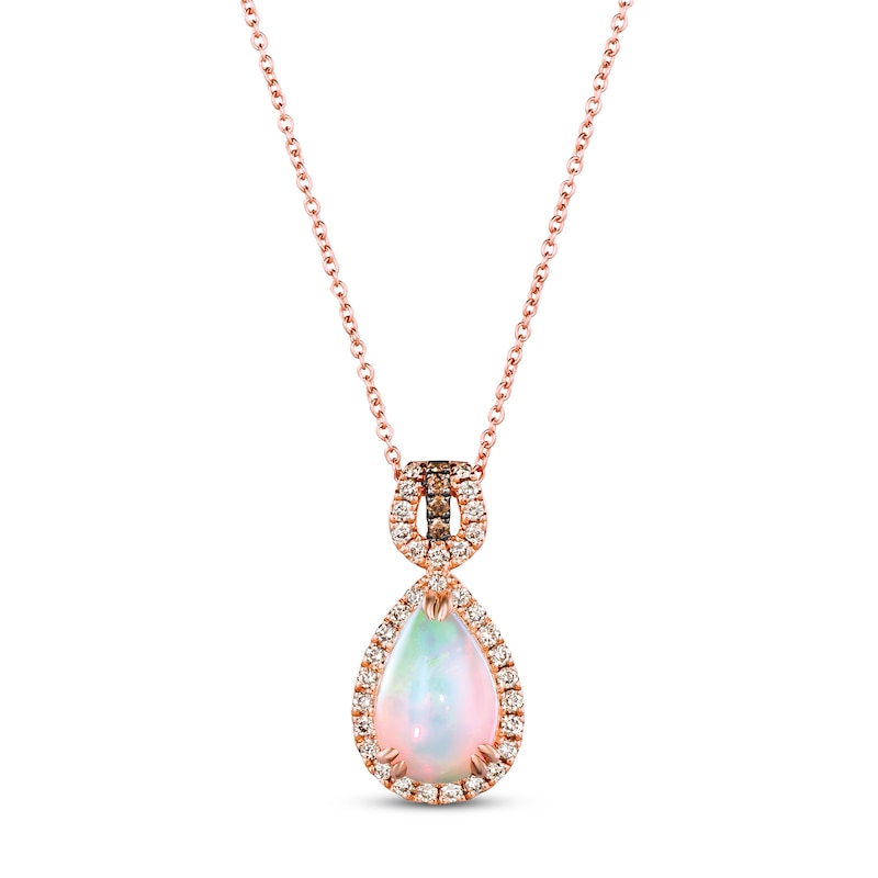 Le Vian Opal Necklace 3/8 ct tw Diamonds 14K Strawberry Gold 18"