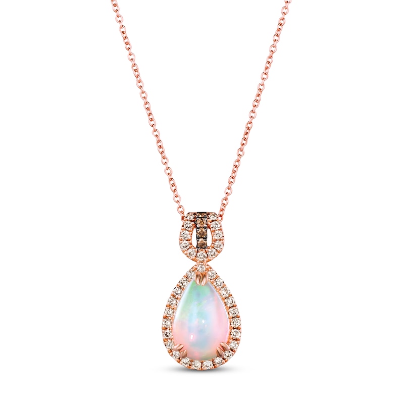 Le Vian Opal Necklace 3/8 ct tw Diamonds 14K Strawberry Gold 18"