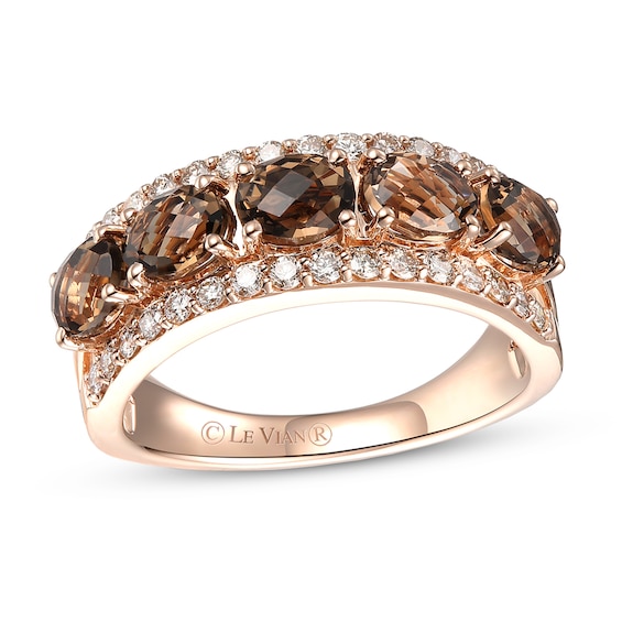 Le Vian Chocolate Quartz Ring 3/8 ct tw Diamonds 14K Strawberry Gold