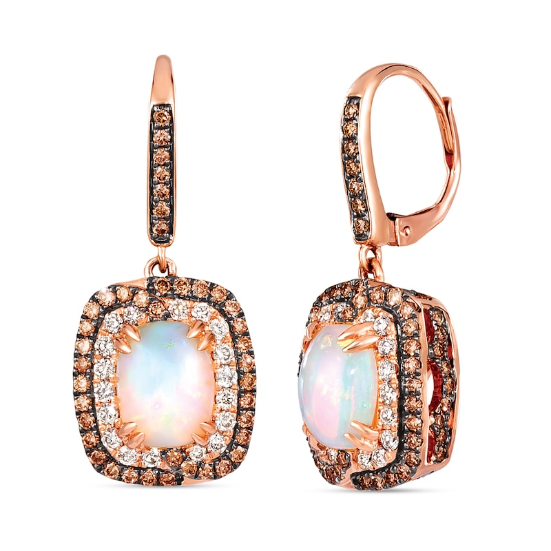 Le Vian Opal Earrings 1-1/2 ct tw Diamonds 14K Strawberry Gold