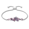 Thumbnail Image 0 of Amethyst & Lab-Created Pink Sapphire Bolo Bracelet Sterling Silver
