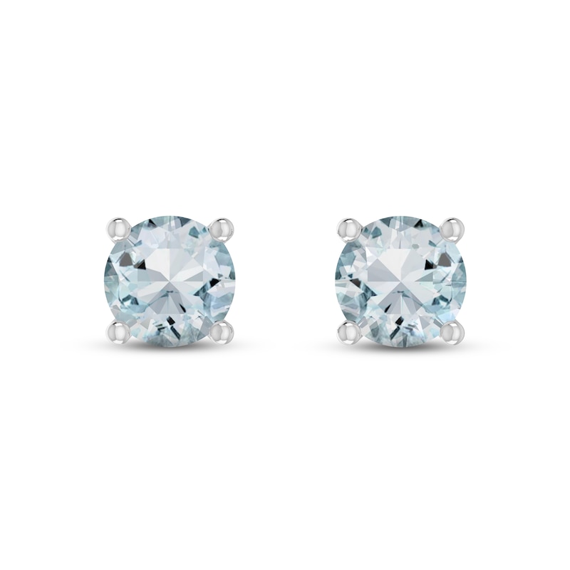 Main Image 2 of Aquamarine Stud Earrings Sterling Silver