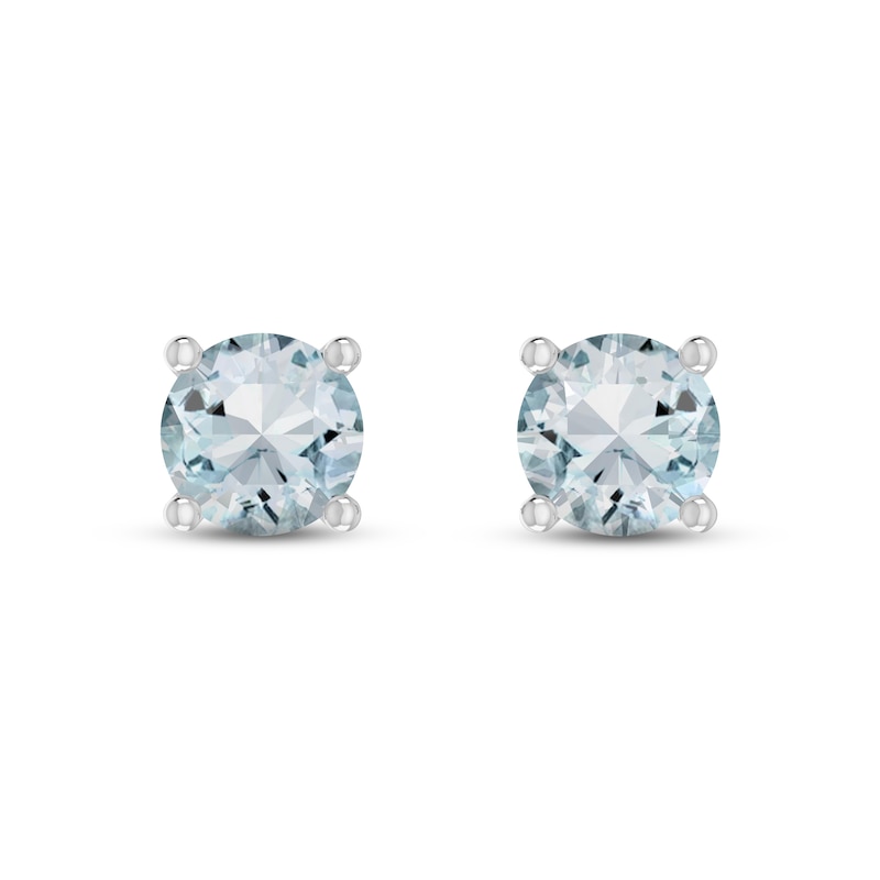 Aquamarine Stud Earrings Sterling Silver