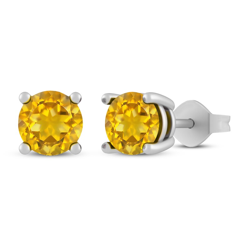 citrine stud earring