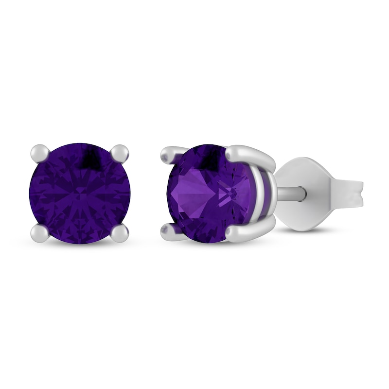 Main Image 1 of Amethyst Stud Earrings Sterling Silver