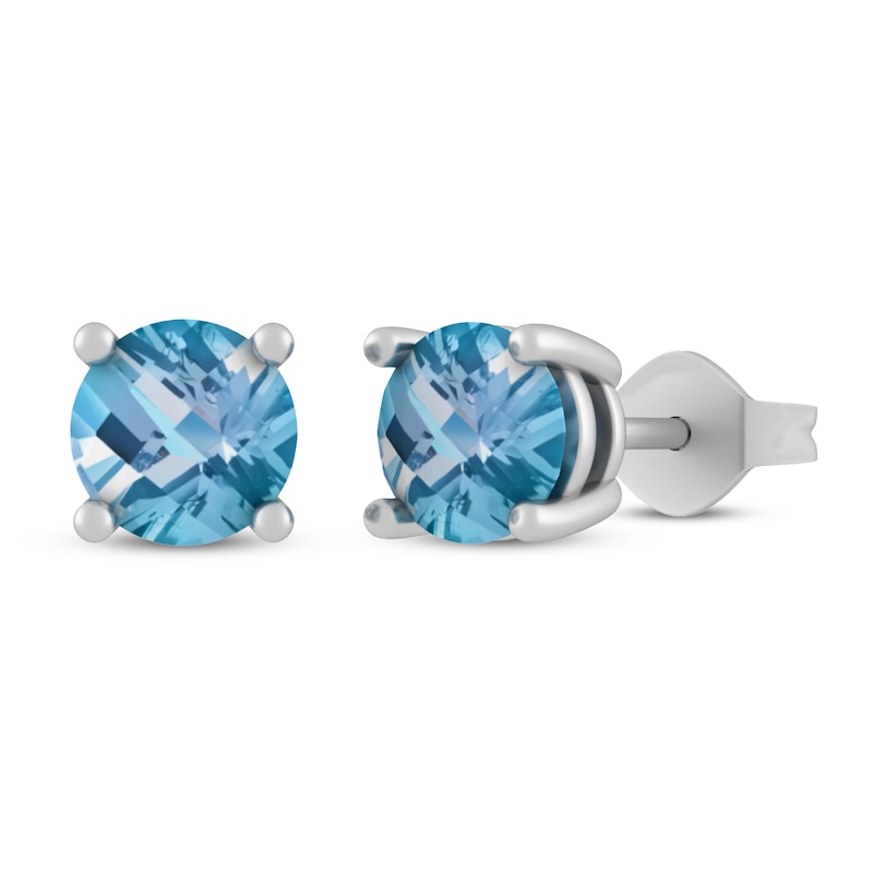 Sterling silver Blue Topaz stud earrings