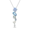 Thumbnail Image 0 of Blue Topaz & Lab-Created Blue Opal & Lab-Created White Opal Necklace Sterling Silver 18"