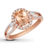 Thumbnail Image 0 of Le Vian Peach Morganite & Diamond Ring 14K Strawberry Gold