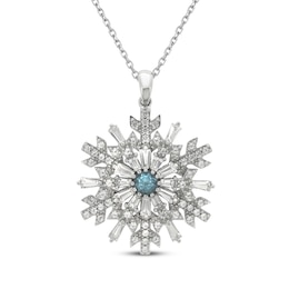 Blue Topaz & Lab-Created White Sapphire Necklace