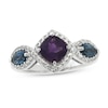 Thumbnail Image 1 of Amethyst & London Blue Topaz & Lab-Created White Sapphire Ring Sterling Silver