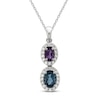 Thumbnail Image 0 of Amethyst & London Blue Topaz & Lab-Created White Sapphire Necklace Sterling Silver 18"