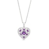Thumbnail Image 1 of Amethyst & Lab-Created White Sapphire Heart Necklace Sterling Silver 18&quot;
