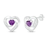 Thumbnail Image 0 of Amethyst Heart Earrings Sterling Silver