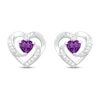 Thumbnail Image 2 of Amethyst Heart Earrings Sterling Silver