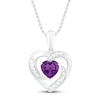 Amethyst Heart Necklace 18"