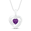 Thumbnail Image 1 of Amethyst Heart Necklace 18&quot;