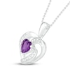 Thumbnail Image 2 of Amethyst Heart Necklace 18&quot;