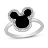 Thumbnail Image 0 of Disney Treasures Mickey Mouse Black Onyx Ring 1/10 ct tw Sterling Silver