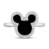 Thumbnail Image 2 of Disney Treasures Mickey Mouse Black Onyx Ring 1/10 ct tw Sterling Silver