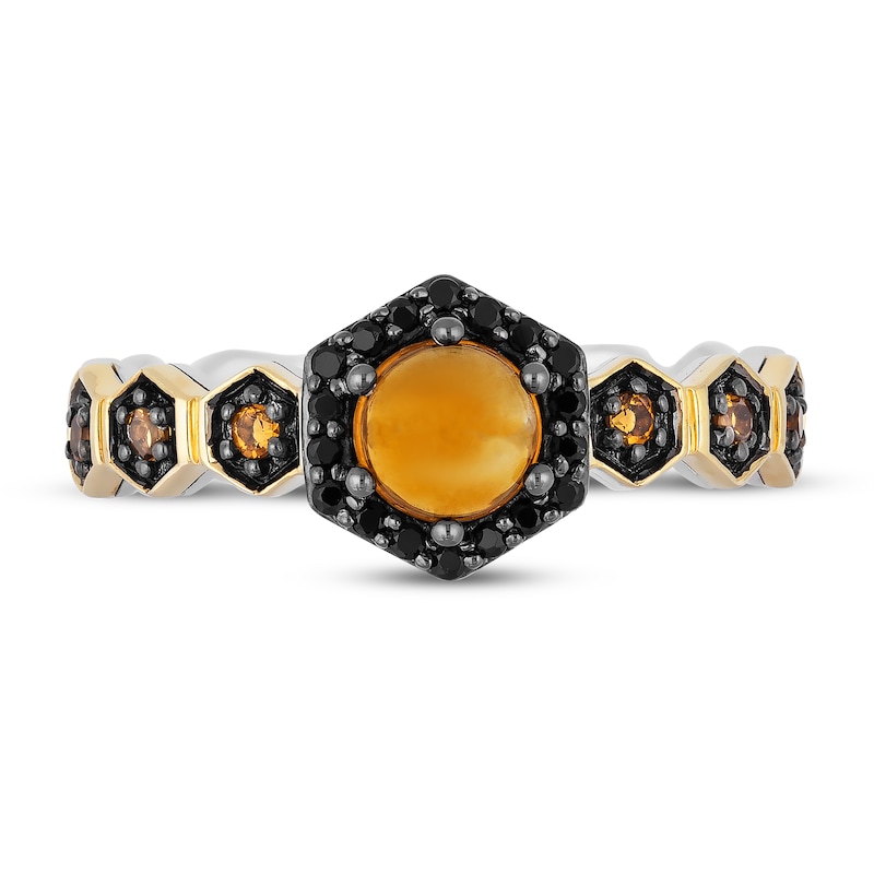 Main Image 2 of Disney Treasures Winnie the Pooh Citrine & Black Diamond Ring 1/10 ct tw 10K Yellow Gold/Sterling Silver
